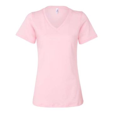 Bella + Canvas 6405 Women’s Relaxed Jersey V-Neck Tee - S - Pink