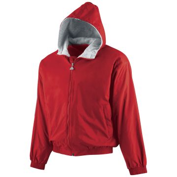 Augusta Sportswear 3281 Youth Hooded Taffeta Jacket/Fleece Lined - RED