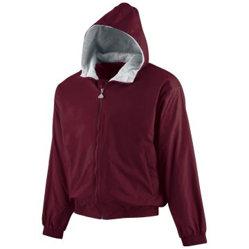 Augusta Sportswear 3281 Youth Hooded Taffeta Jacket/Fleece Lined - MAROON