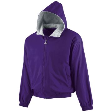 Augusta Sportswear 3281 Youth Hooded Taffeta Jacket/Fleece Lined - PURPLE