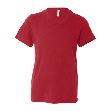 Bella + Canvas 3001Y Youth Jersey Tee - S - Red