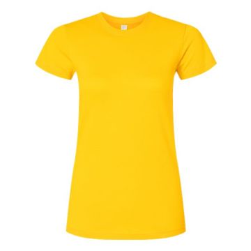 Lat 3616 Women's Fitted Fine Jersey Tee - S - Yellow