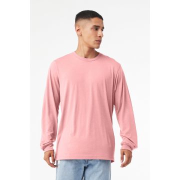 Bella + Canvas 3501 Unisex Jersey Long-Sleeve T-Shirt - PINK