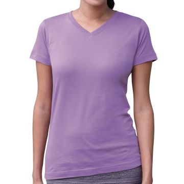 LAT 3507 Ladies' V-Neck Fine Jersey T-Shirt - LAVENDER
