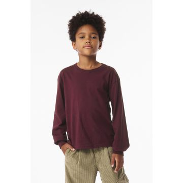 Bella + Canvas 3511Y Youth 6 oz Heavyweight Long Sleeve T-Shirt - MAROON