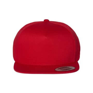 Yp Classics 6007 Five-Panel Cotton Twill Snapback Cap - Adjustable - Red