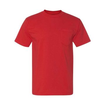 Bayside 3015 Union-Made Pocket T-Shirt - S - Red