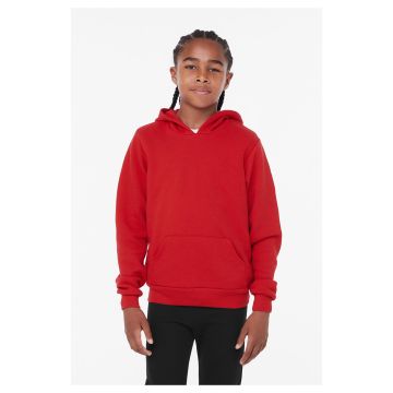 Bella + Canvas 3719Y Youth Sponge Fleece Pullover Hooded Sweatshirt - RED