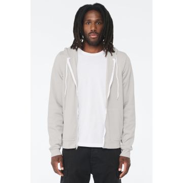 Bella + Canvas 3739 Unisex Sponge Fleece Full-Zip Hooded Sweatshirt - SILVER