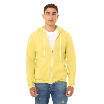 Bella + Canvas 3739 Unisex Sponge Fleece Full-Zip Hooded Sweatshirt - YELLOW