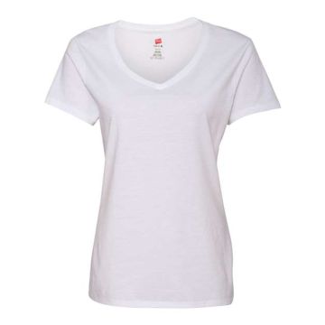 Hanes S04V Perfect-T Women’s V-Neck T-Shirt - S - White