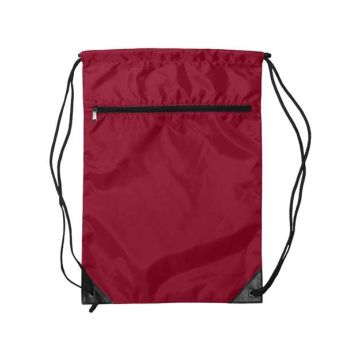 Liberty Bags 8888 Zippered Drawstring Backpack - One Size - Red