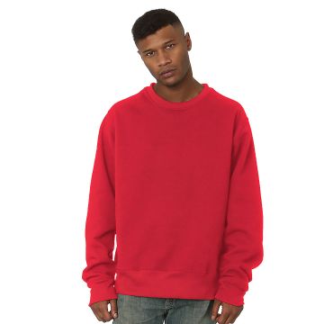 Bayside 4025 Men's Super Heavy Oversized Crewneck Sweatshirt - RED