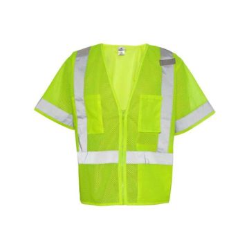 Kishigo 1264-1265 Class 3 Economy Vest - 5XL - Lime