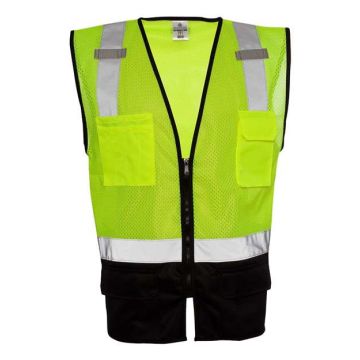 Kishigo 1509 Black Bottom Mesh Class 2 Vest - S/M - Lime