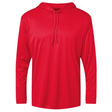 Badger 4105 Unisex B-Core Long-Sleeve Performance Hooded T-Shirt - RED