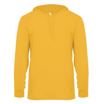 Badger 4105 Unisex B-Core Long-Sleeve Performance Hooded T-Shirt - GOLD