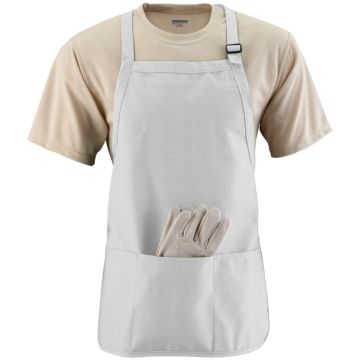 Augusta Sportswear 4250 Medium Length Apron With Pouch - WHITE