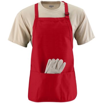Augusta Sportswear 4250 Medium Length Apron With Pouch - RED