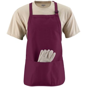 Augusta Sportswear 4250 Medium Length Apron With Pouch - MAROON