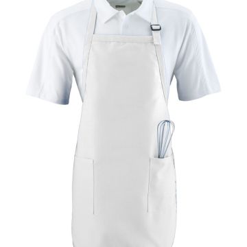 Augusta Sportswear 4350 Full Length Apron With Pockets - WHITE