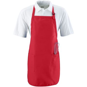 Augusta Sportswear 4350 Full Length Apron With Pockets - RED
