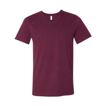 Bella + Canvas 3005 Jersey V-Neck Tee - XS - Maroon