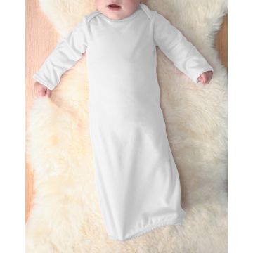 Rabbit Skins 4406 Infant Baby Rib Layette Sleeper - WHITE