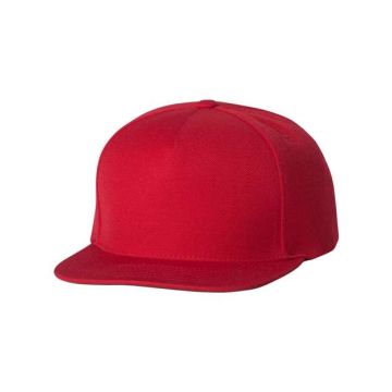 Yp Classics 5089M Premium Five-Panel Snapback Cap - Adjustable - Red