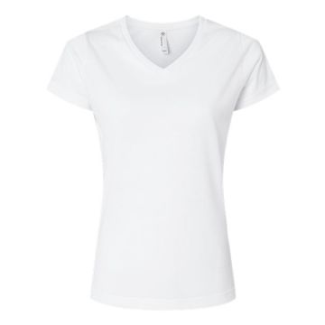 Sublivie 1507 Women's Polyester Sublimation V-Neck Tee - S - White