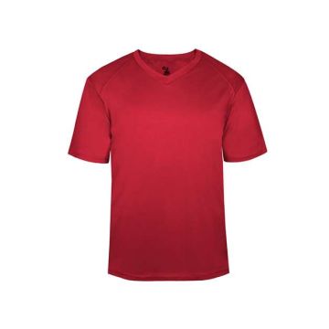 Badger 2162 Youth B-Core V-Neck T-Shirt - S - Red
