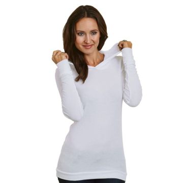 Bayside 3425 Women's USA-Made Soft Thermal Hooded T-Shirt