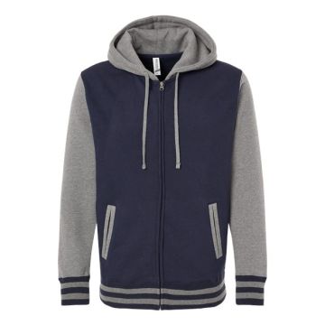 Independent Trading Co. IND45UVZ Heavyweight Varsity Full-Zip Hooded Sweatshirt