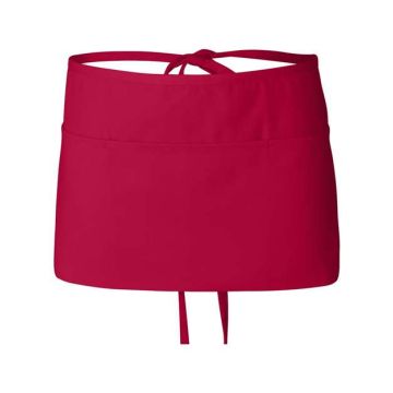 Q-tees Q2115 Waist Apron with Pockets - One Size - Red