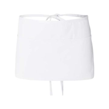Q-tees Q2115 Waist Apron with Pockets - One Size - White