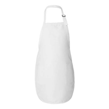 Q-tees Q4350 Full-Length Apron with Pockets - One Size - White