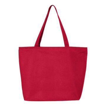 Q-tees Q611 25L Zippered Tote - One Size - Red
