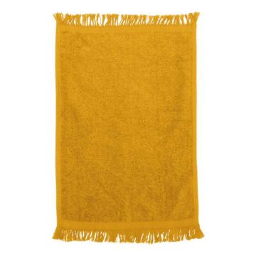 Q-tees T100 Fringed Fingertip Towel - One Size - Gold