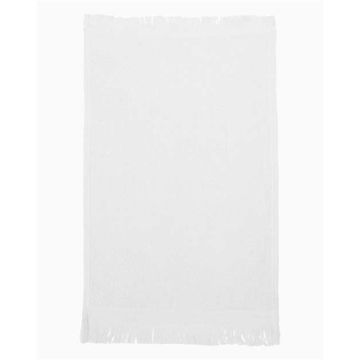 Q-tees T100 Fringed Fingertip Towel - One Size - White