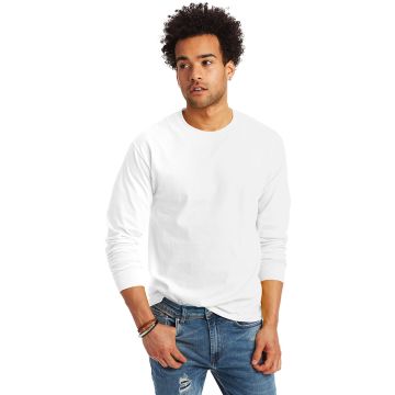 Hanes 5586 Unisex 6.1 oz. Tagless? Long-Sleeve T-Shirt - WHITE