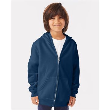 Hanes P480 EcoSmart Youth Full-Zip Hooded Sweatshirt