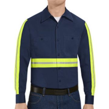 Red Kap SC30E Enhanced Visibility Long Sleeve Cotton Work Shirt