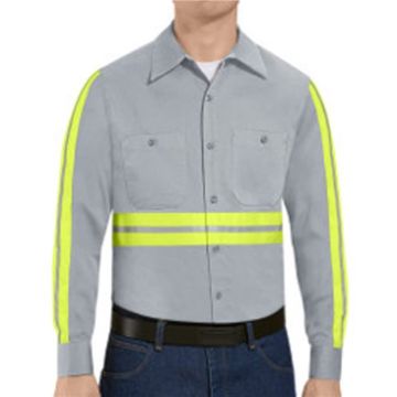 Red Kap SC30EL Enhanced Visibility Cotton Work Shirt Long Sizes
