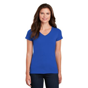 Gildan 5V00L Gildan &#174;  Ladies Heavy Cotton &#153;  100% Cotton V-Neck T-Shirt. 5V00L - Royal
