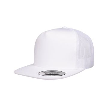 Yupoong 6006 Adult 5-Panel Classic Trucker Cap - WHITE