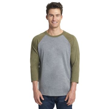 Next Level Apparel 6051 Unisex Triblend 3/4-Sleeve Raglan