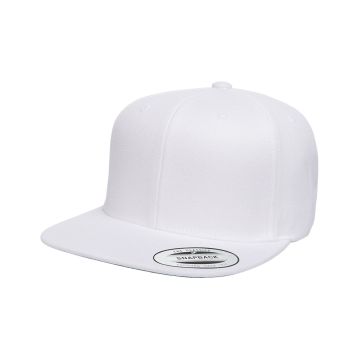 Yupoong 6089 Adult 6-Panel Structured Flat Visor Classic?Snapback - WHITE