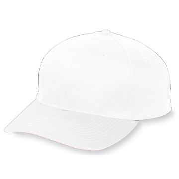 Augusta Sportswear 6206 Youth Six-Panel Cotton Twill Low-Profile Cap - WHITE
