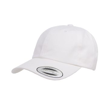Yupoong 6245PT Adult Peached Cotton Twill Dad Cap - WHITE