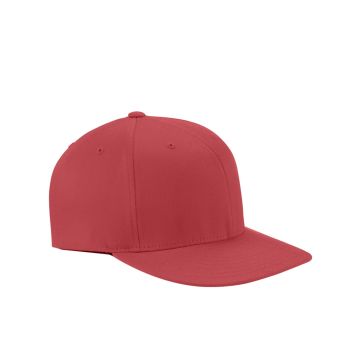 Flexfit 6297F Adult Wooly Twill Pro Baseball On-Field Shape Cap with Flat Bill - RED
